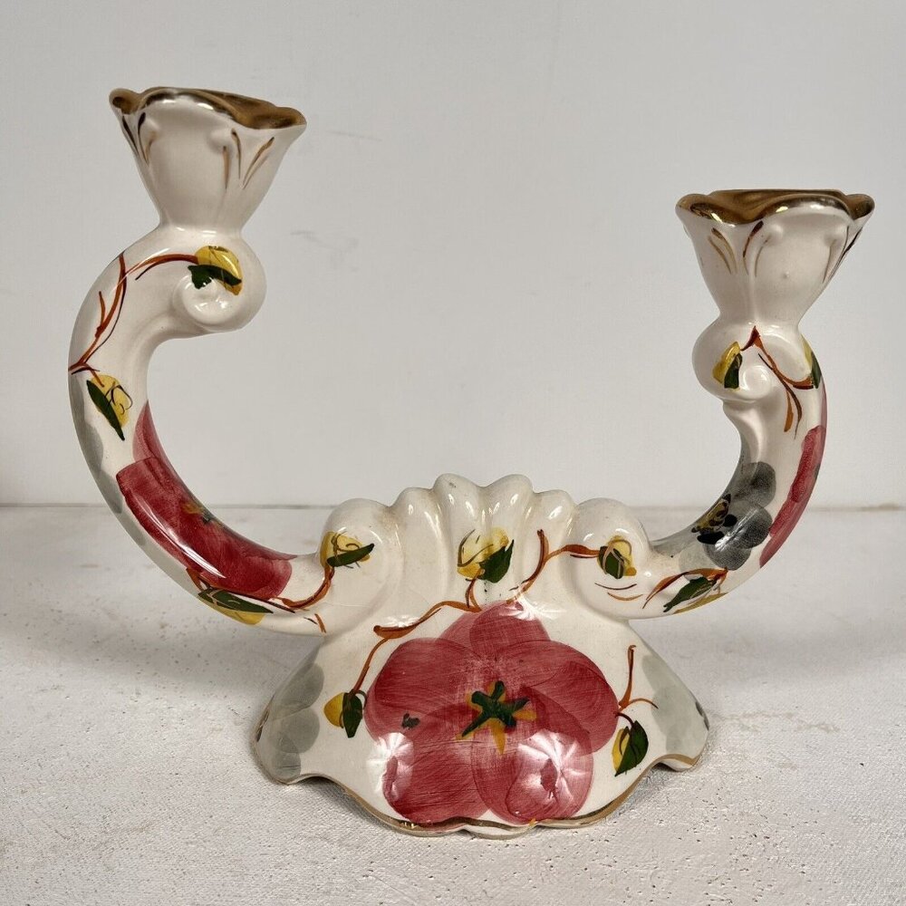 Pereiras Valado Portugal Handpainted White Gold Candle Holder Unique Gift